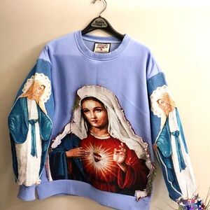 Brand X Tapestry Blue Graphic Sweatshirt NWOT